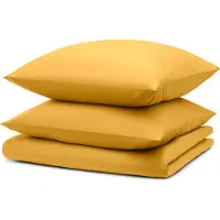 Blumtal Bettwäsche 220x220cm + 2x Kissenbezug 40x70cm - Mikrofaser Bed Sheets 220x220cm - 3-er Set Bettwäsche Gelb
