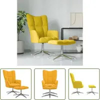 The Living Store Relaxsessel mit Hocker Senfgelb Samt