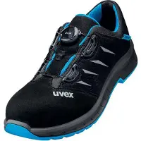 Uvex Sicherheitsschuh "2 trend gelochter Halbschuh" Gr. 41, schwarz (schwarz, blau), 41, Obermaterial: 100% Textilmaterial TEXMAT., Schuhe, Sicherheitsschuh