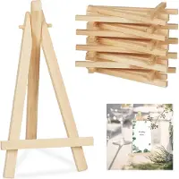 Relaxdays Staffelei klein, 10er Set, Tischdekoration für zu Hause, Hochzeiten, Feierlichkeiten, HxB: 15,5 x 8 cm, natur
