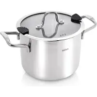 Orion | Schmortopf mit Glasdeckel - 18 cm - 3,5 l - Edelstahl-Kochtopf - Induktionsgeeignet - Spülmaschinenfest - VENICE