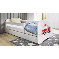 RAUMHIRSCH FURNITURE Kinderbett Jugendbett Löschzug 70x140, 80x160, 80x180 cm - Komplettset mit Schublade & Rausfallschutz