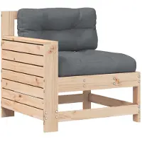 Syfax Gartensofa mit Armlehne und Kissen Massivholz Kiefer