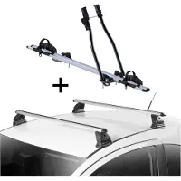 VDP Fahrradträger SAGITTAR + Dachträger EVO ALU kompatibel mit für Peugeot 5008 (No Rails) 5 Türer 2009-2016