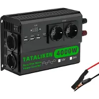 OEM DC/AC Wechselrichter, Digitales LCD-Display, Thermostatgesteuerter Ventilator, 4000W-schwarz, Europa-b, 24V-a, 220-240V 50HZ-b