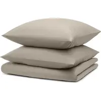 Blumtal Bettwäsche 240x220cm + 2x Kissenbezug 50x80cm - Mikrofaser Bed Sheets 240x220cm - 3-er Set Bettwäsche Taupe