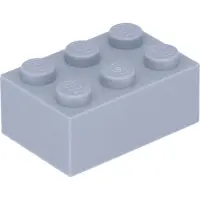 LEGO 100 Steine 2x3, Hellgrau