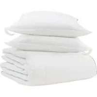 Syfax Winterbettdecke mit Kissen 3 Stk. Weiß Daunenfeder