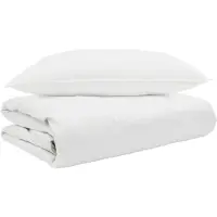 Syfax Sommerdecke mit Kissen 2 stk. Weiß Daunenfeder
