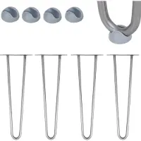 Mucola Tischbeine 4er Set Hairpin Leg Haarnadelbeine Tischgestell Tisch Tischkufen Esstisch Tischbein - Stahl 2 Streben 41CM