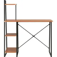 Syfax Schreibtisch mit Regaleinheit Schwarz und Eiche 102×50×117 cm