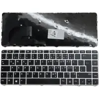 T-ProTek DEUTSCHE-Tastatur Schwarz , Silber Rahmen,Trackpoint für HP EliteBook 840 G3 T7N25AW