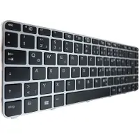 T-ProTek DEUTSCHE-Tastatur Schwarz , Silber Rahmen,Trackpoint für HP EliteBook 840 G3 W4Z94AW