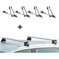 VDP 4x Fahrradträger SAGITTAR + Relingträger CRV107A kompatibel mit Volvo V90 5 Türer ab 2016