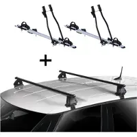VDP 2x Fahrradträger SAGITTAR + Dachträger EVO Stahl kompatibel mit für Suzuki Alto (SS) 3-5 Türer 1982-1985