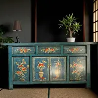 OPIUM OUTLET Asia Möbel Sideboard Kommode Schrank Hochzeitsschrank chinesisch orientalisch asiatisch fernöstlich exotisch Landhaus / Vintage-Stil komplett montiert