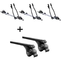 VDP 3x Fahrradträger SAGITTAR + Relingträger Quick Stahl L kompatibel mit für VW Tiguan ab 2007