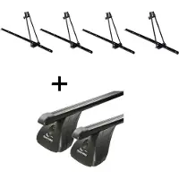 VDP 4x Fahrradträger ORION + Dachträger Stahl kompatibel mit für BMW Serie 3 Touring (E46) 5 Türer 2003-2005