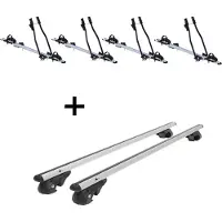 VDP 4x Fahrradträger SAGITTAR + Dachträger VDP004 L kompatibel mit für Kia Carnival 2001-2011