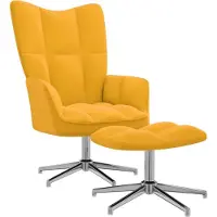 Syfax Relaxsessel mit Hocker Senfgelb Samt