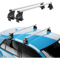 Menabo Stahl Dachträger Gepäckträger für Renault Megane 2008-2016 Grau 2x