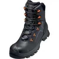 Uvex MACSOLE, Unisex, Erwachsener, Sicherheitsstiefel, Schwarz, Orange, CI, HI, HRO, S3, SRC, Winter