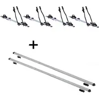 VDP 4x Fahrradträger SAGITTAR + Dachträger RAPID kompatibel mit für VW Tiguan (5N) (5Türer) 07-16