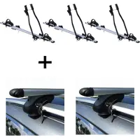 VDP 3x Fahrradträger SAGITTAR + Relingträger L120 kompatibel mit für Mercedes E-Klasse T-Modell S210 96-'03