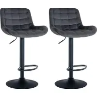 CLP 2er Set Barhocker Tover Kunstleder HBT: 81x48x54 cm schwarz Kunstleder