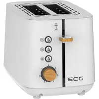 Ecg ST 2768 Timber White | Toaster | 2 Fächer für Toast | 7 Intensitätsstufen | Kabelaufbewahrung | Edelstahl | weiß|