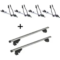 VDP 4x Fahrradträger SAGITTAR + Dachträger/Relingträger LION2 kompatibel mit für Volvo XC90 (5 Türer) 06-14