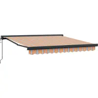 vidaXL Ausziehbare Markise Mehrfarbig 350 x 250 cm Stoff und Metall