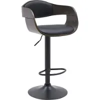 CLP Barhocker mit Lehne Kingston, Barstuhl gepolstert mit Kunstleder oder Stoffbezug, Tresenstuhl höhenverstellbar Metallgestell schwarz, Farbe: natur/schwarz, Material: Kunstleder