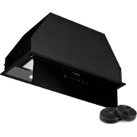 Klarstein Ventimate Dunstabzugshaube Unterbau, 60cm Unterbauhaube mit Touch-Bedienfeld, 390 m³/h Luftdurchsatz, , Leiser DC-Motor, LED-Beleuchtung, Kohlefilter für Umluft, Schwarz
