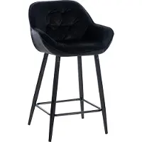 CLP Barhocker Gibson Samt I Gepolsterter Tresenstuhl Mit Fußstütze I Sitzhöhe 76 cm, Farbe: cremeweiß