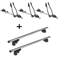 VDP 3x Fahrradträger SAGITTAR + Dachträger/Relingträger LION1 kompatibel mit für Subaru Legacy Station Wagon (5 Türer) 93-98