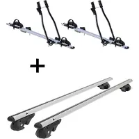 VDP 2x Fahrradträger SAGITTAR + Relingträger VDP004 XL kompatibel mit für VW Touran Kombi ab 2003