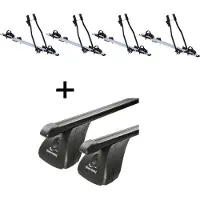 VDP 4x Fahrradträger SAGITTAR + Dachträger Stahl kompatibel mit für Peugeot 207 3-5 Türer 2006-2015