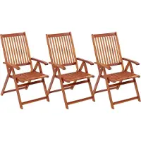 Syfax Klappbare Gartenstühle 3 Stk. Massivholz Akazie