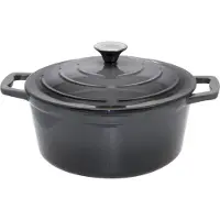 Elo Kochtopf "Gusseisen Kochtopf", grau, B:27,5cm H:14cm L:32,5cm Ø:26cm, Töpfe, Kochtopf, Silikonring zur Hitzeisolierung