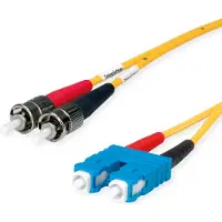 Telegärtner Duplex-Adapterkabel 9/125 OS2, 2x ST Stecker, 1x SC Duplex Stecker, gelb, 10 m