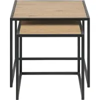Actona Couchtisch GROUP "Seaford", braun (wildeiche), B:50cm H:45cm T:50cm, Tische, Couchtisch, Couchtisch-Set, Wildeiche-Optik, Gestell aus Stahl, Satz mit 2 Teilen