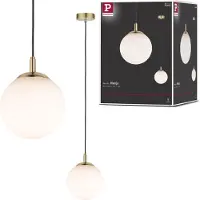 Paulmann Hängelampe Menja weiß satiniert/messing Ø 20cm IP44