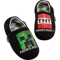 Minecraft - Jungen Hausschuhe, Pailletten NS7032 (38 EU) (Schwarz/Rot/Grün)