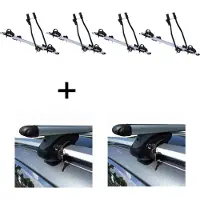 VDP 4x Fahrradträger SAGITTAR + Relingträger L120 kompatibel mit für Audi A4 Avant 96-07