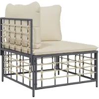 Sonstiges Garten-Ecksofa mit Beige Kissen Poly Rattan