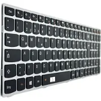 T-ProTek DE Tastatur Keyboard mit Beleuchtung Silber Rahmen kompatibel für Lenovo Ideapad B50-45