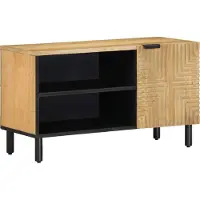 Syfax TV-Schrank Braun 80x31,5x46 cm Massivholz Mango