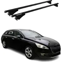 Menabo Dachgepäckträger, Querstange, für Peugeot 508 SW, Baujahr 2010-2018, Farbe: Schwarz