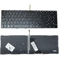 T-ProTek DE Tastatur mit Beleuchtung ohne Rahmen version 2 kompatibel für Acer Aspire V5-552P